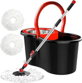 360° Spin Mop Bucket Set Microfiber Floor Spin Mop and Bucket Set with 2 Super Absorbent