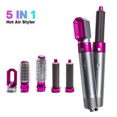 5-in-1 Hot Air Hair Dryer and Curler Tool Set – Multi-Function Hair Styler for Curling, Drying, Straightening, Volumizing, and Smoothing with Interchangeable Attachments