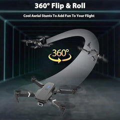 E99 PRO Drone with 4K HD Dual Camera, Obstacle Avoidance, Foldable, Height Keep, Mini.(Gray,Orange,Black)