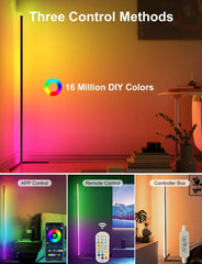 Corner Floor Lamp, Color Changing LED Floor Lamp with Music Sync