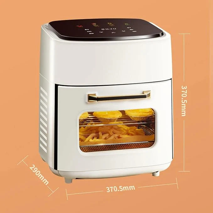 Air Fryer Oven, 15L Digital Air Fryer Oven, 8-in-1 Rotisserie and Convection Oven, with LED Touch Screen Temperature and Control for Baking, Roasting, Dehydrating,1400W with Bake Accessories
