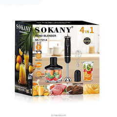 Sokany™ 4-in-1 Low-Noise Blender with Beaker, Chopper, Whisk & Milk Frother