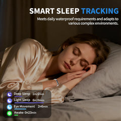 Smart Bracelet Fitness Tracker with Step Counter, Heart Rate Monitor, Sleep Monitor, Waterproof Smart Band for Men & Women, Android iOS Compatible, Gray/Black