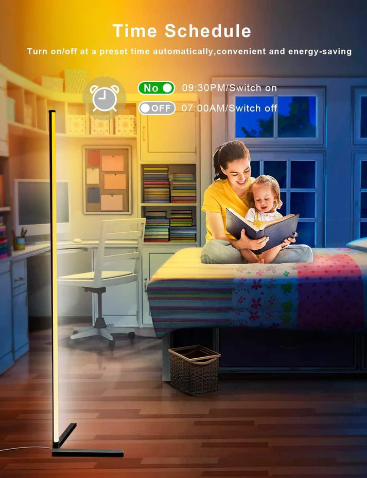 Corner Floor Lamp, Color Changing LED Floor Lamp with Music Sync