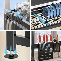 Heavy Duty Over The Sink Dish Drying Stand 3 Tier Large Dish Rack