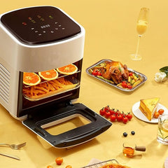 Air Fryer Oven, 15L Digital Air Fryer Oven, 8-in-1 Rotisserie and Convection Oven, with LED Touch Screen Temperature and Control for Baking, Roasting, Dehydrating,1400W with Bake Accessories