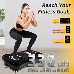 Vibration Plates, Vibration Fitness Exercise Machine for Weight Loss, Recovery & Circulation, with Bluetooth Speaker, 5 Program Modes, Home Workout, 330lbs Capacity