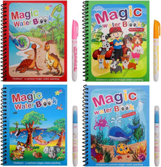 WaterWonder™ Magic Water Book – Reusable, Mess-Free Coloring (4 Books & 4 Pens)