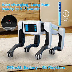Smart Robotic Dog Toy for Kids – Voice Command & App Control – Programmable RC Robot Puppy – Dancing, Walking, LED Lights – Interactive Educational Gift