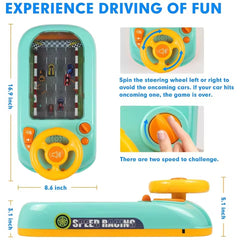 Musical Steering Wheel Toys for Boys 4-6, Toddler Simulated Driving Racing Car Game with Sound Ages 3+ Year Old, Interactive Educational Learning Race Truck for Kids Girls Xmas Birthday Gifts