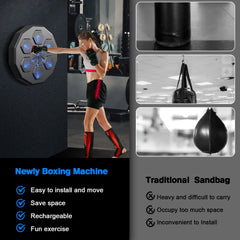 Music Boxing Machine, Boxing Machine Wall Mounted Music, Smart Bluetooth Boxing Equipment with Gloves, Boxing Music Workout Machine
