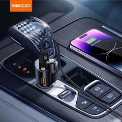 Recci RQ07 Car Charger with Wireless Earbuds