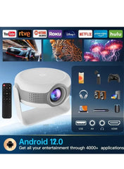 T269 Pro Smart Portable Projector – Android 12, 720P LED, 4K Support, Built-In Speakers