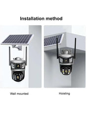 8MP Dual-Lens Outdoor Solar CCTV Camera – PTZ, SIM & Wi-Fi, Full-Color Night Vision, PIR AI Detection