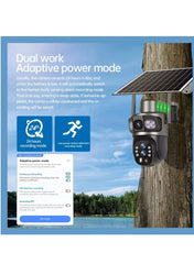 8MP Dual-Lens Outdoor Solar CCTV Camera – PTZ, SIM & Wi-Fi, Full-Color Night Vision, PIR AI Detection