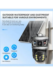 8MP Dual-Lens Outdoor Solar CCTV Camera – PTZ, SIM & Wi-Fi, Full-Color Night Vision, PIR AI Detection