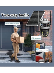 8MP Dual-Lens Outdoor Solar CCTV Camera – PTZ, SIM & Wi-Fi, Full-Color Night Vision, PIR AI Detection