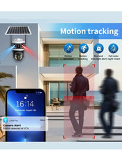 8MP Dual-Lens Outdoor Solar CCTV Camera – PTZ, SIM & Wi-Fi, Full-Color Night Vision, PIR AI Detection