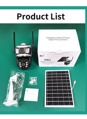 8MP Dual-Lens Outdoor Solar CCTV Camera – PTZ, SIM & Wi-Fi, Full-Color Night Vision, PIR AI Detection