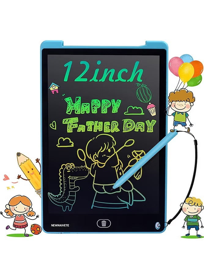 12″ Colorful LCD Writing Tablet for Kids – Erasable Electronic Drawing Pad – Portable Doodle Board – Eye-Protection Screen – Reusable Writing & Drawing Toy
