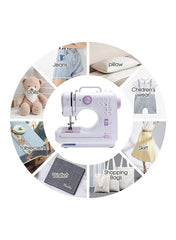 Portable Mini Sewing Machine 505 – Electric Household Stitcher – Compact & Easy-Use Sewing Machine for Daily Repairs & Light Sewing – White
