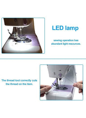 Portable Mini Sewing Machine 505 – Electric Household Stitcher – Compact & Easy-Use Sewing Machine for Daily Repairs & Light Sewing – White