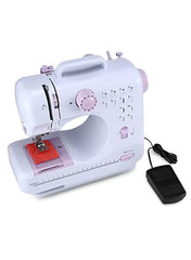 Portable Mini Sewing Machine 505 – Electric Household Stitcher – Compact & Easy-Use Sewing Machine for Daily Repairs & Light Sewing – White