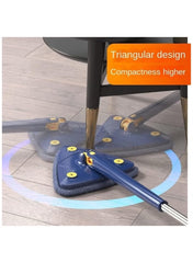 360° Rotatable Triangle Cleaning Mop – Push-Pull Automatic Self-Squeezing – Microfiber Wet & Dry Floor, Wall, Window & Car Cleaner – Extendable Handle Cleaning Tool