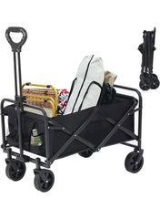 Durable Foldable Outdoor Wagon Cart – Heavy-Duty Utility Trolley for Camping, Shopping, Gardening & Sports Equipment