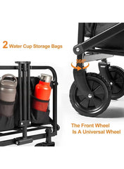 Durable Foldable Outdoor Wagon Cart – Heavy-Duty Utility Trolley for Camping, Shopping, Gardening & Sports Equipment