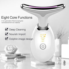 Premium Red Light Therapy Face and Neck Massager 7 in 1-7 LED Light Skin Rejuvenation & Wrinkle Removal Tool for Youthful, Radiant Skin face massager