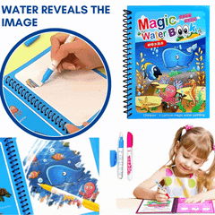WaterWonder™ Magic Water Book – Reusable, Mess-Free Coloring (4 Books & 4 Pens)